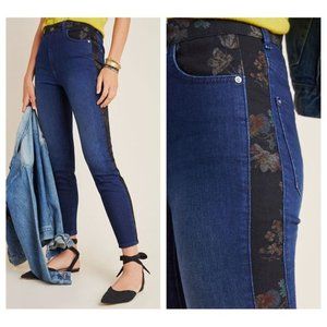 Pilcro High Rise Floral Contrast Skinny Jeans 14